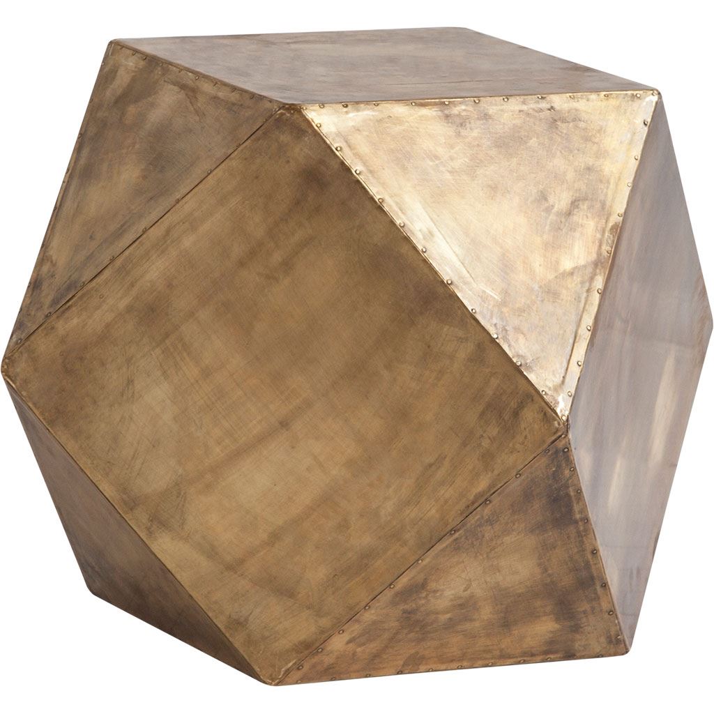 MERCANA EXAGONI HEXAGONAL BRASS PLATED SIDE TABLE 50252