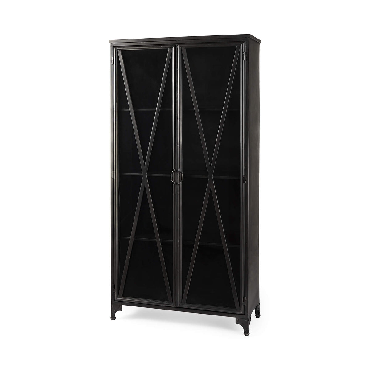 MERCANA POPPY BLACK METAL WITH GLASS DOOR DISPLAY CABINET 50361