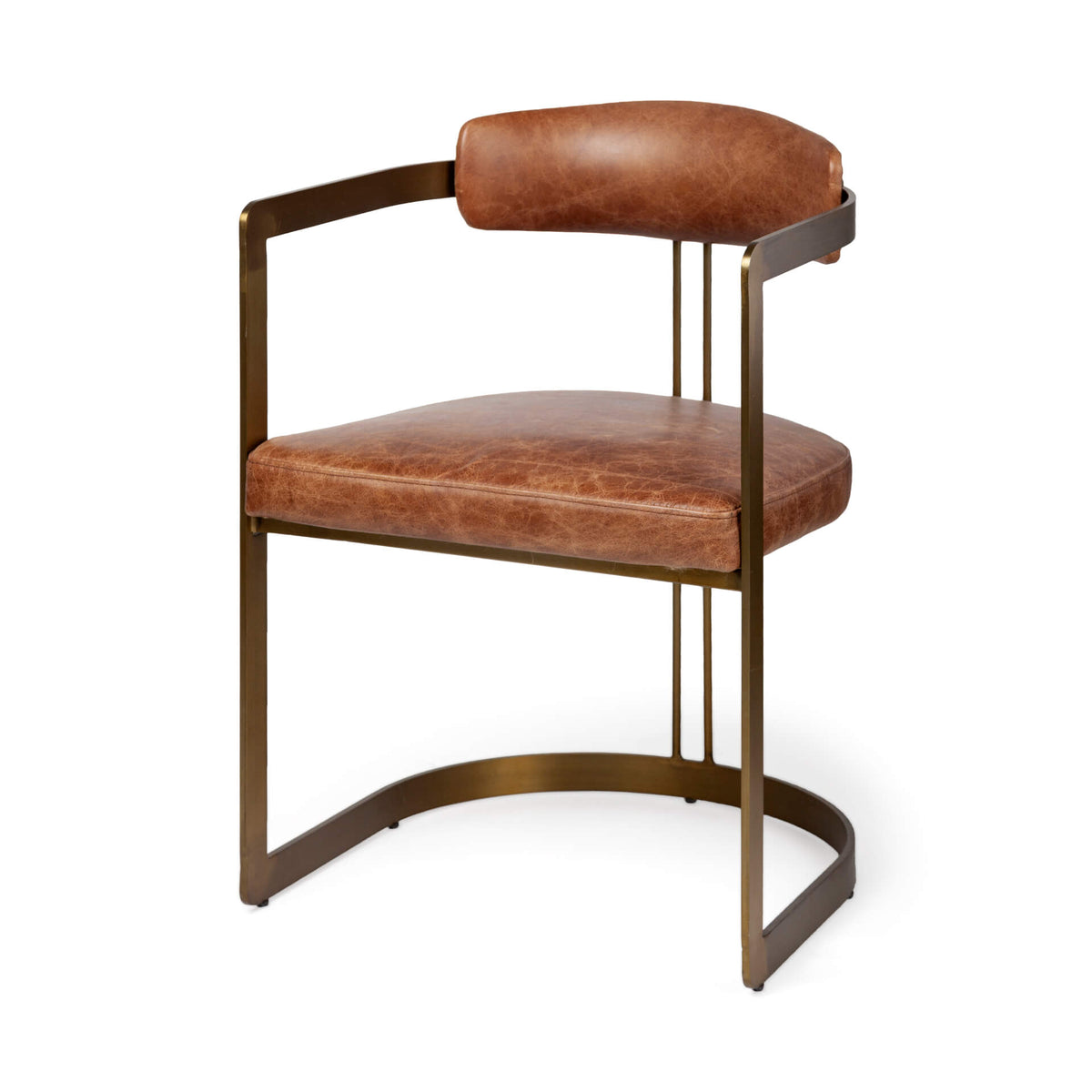MERCANA HOLLYFIELD DINING CHAIR BROWN LEATHER 50413