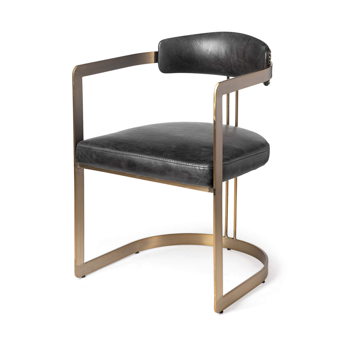 MERCANA HOLLYFIELD DINING CHAIR BLACK LEATHER 50414