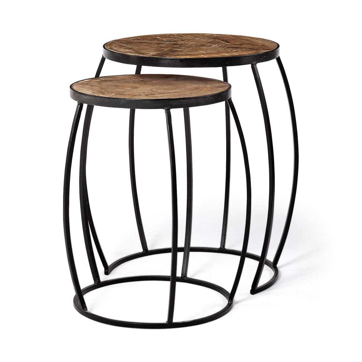 MERCANA CLAPP ROUND WOOD TOP NESTING TABLES 50472