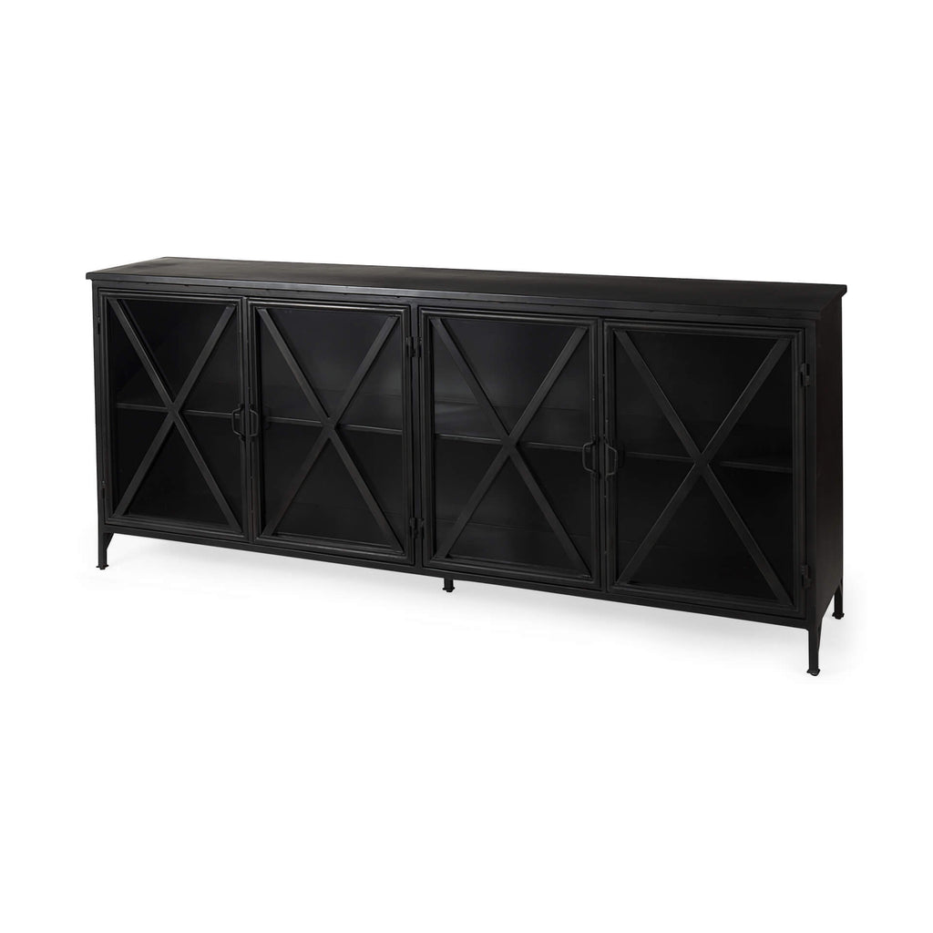 MERCANA POPPY BLACK METAL WITH GLASS DOOR SIDEBOARD 50524