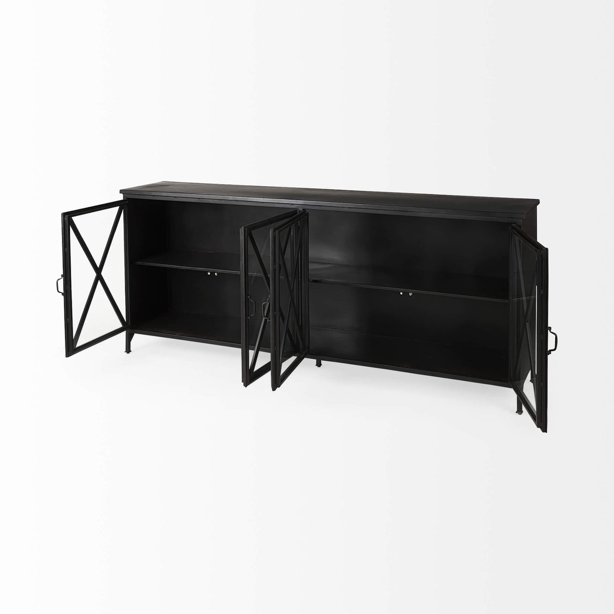 MERCANA POPPY BLACK METAL WITH GLASS DOOR SIDEBOARD 50524