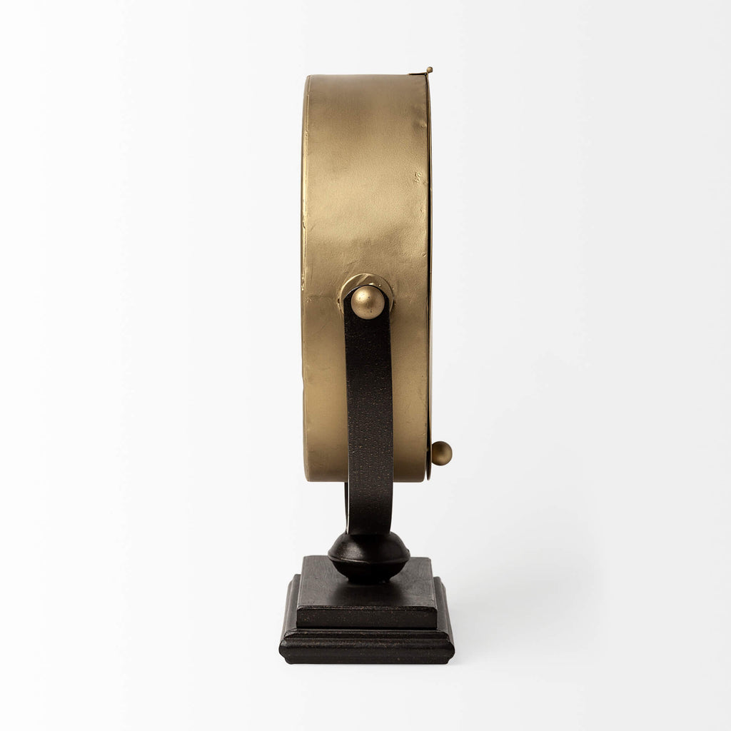 MERCANA HOUSTON GOLD HALF MOON BASE TABLE CLOCK 63102