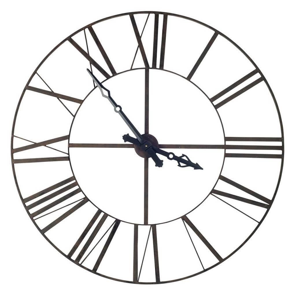 MERCANA PENDER 50" BLACK IRON WALL CLOCK 63172