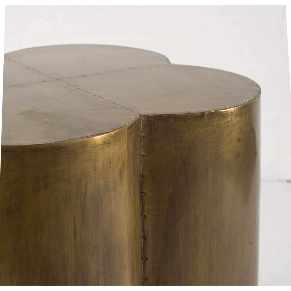 MERCANA QUATREFOIL BRASS CLADDING ACCENT TABLE 67094