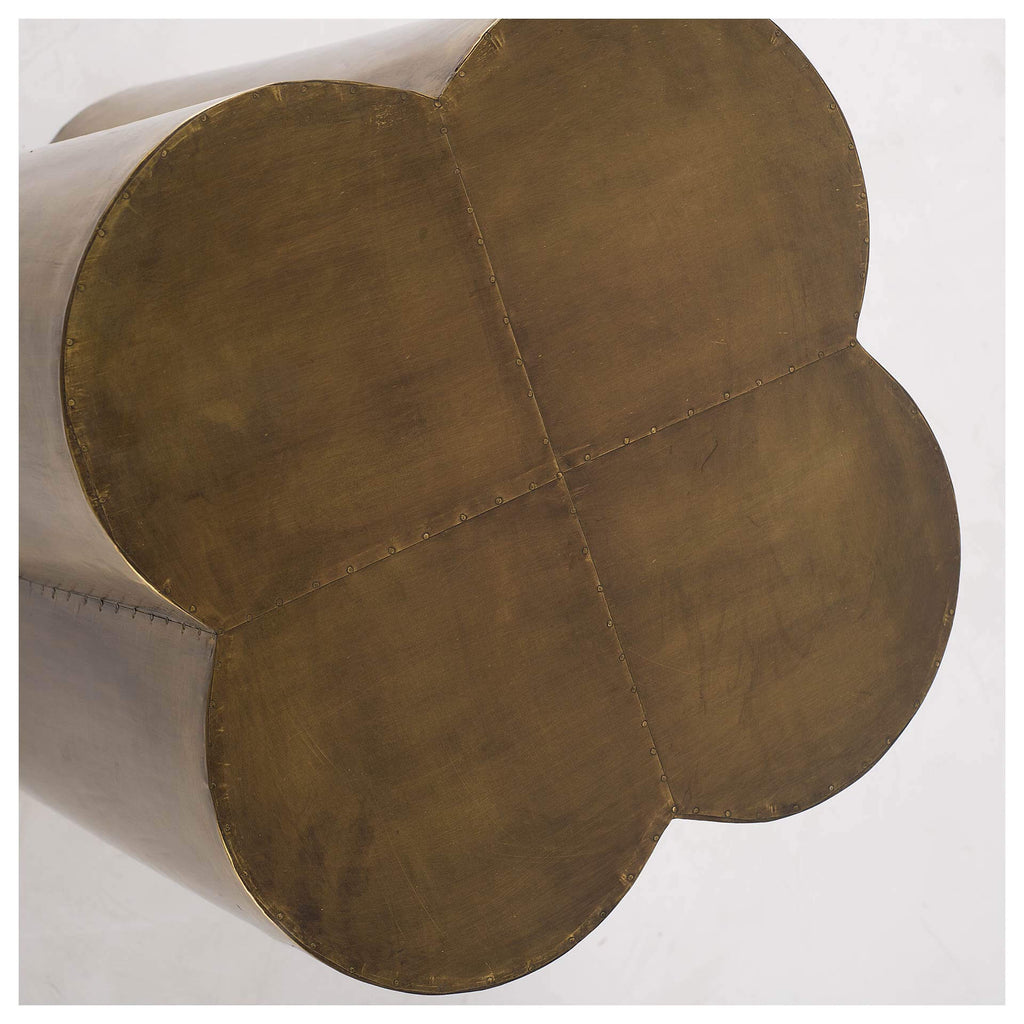 MERCANA QUATREFOIL BRASS CLADDING ACCENT TABLE 67094