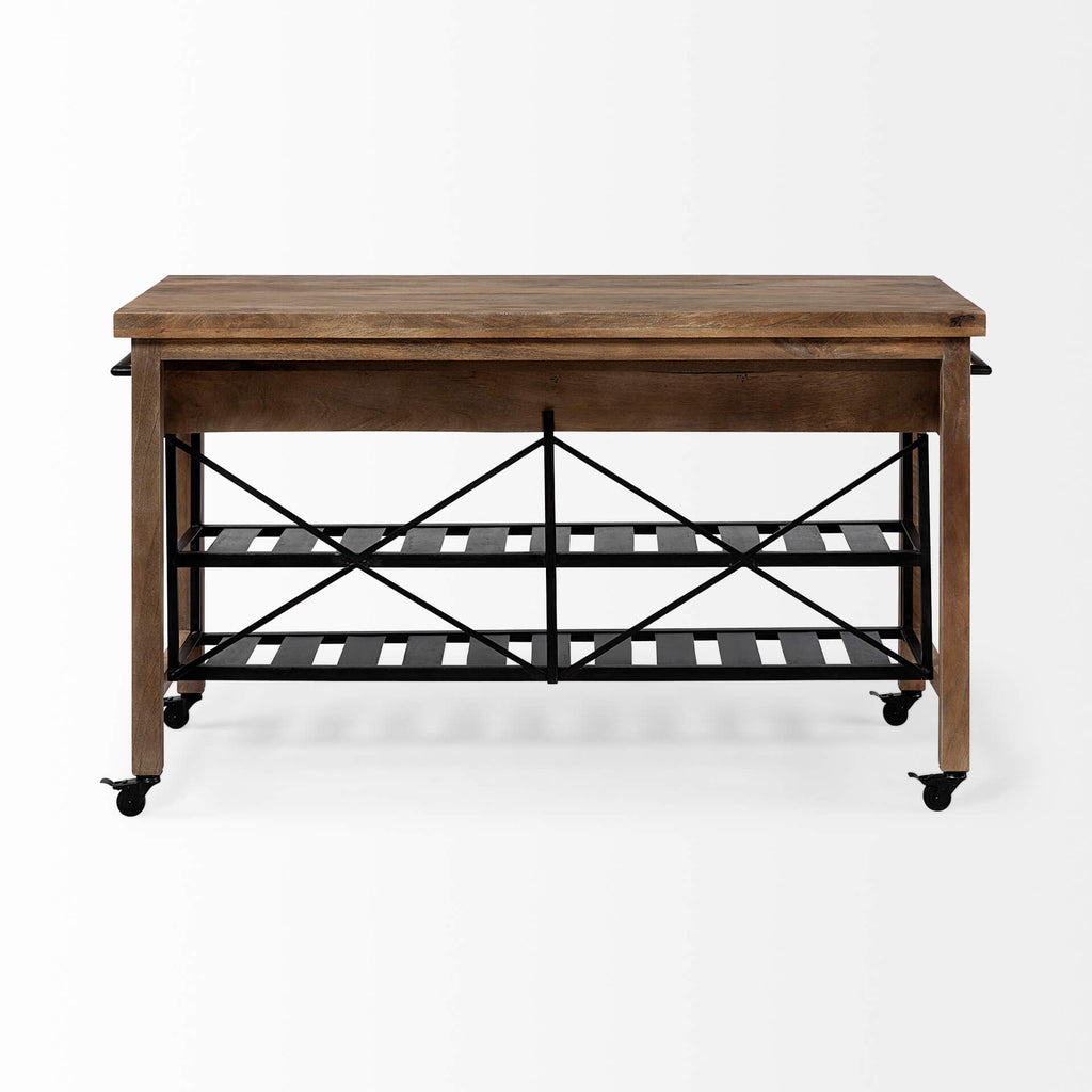MERCANA STUART SOLID WOOD TOP KITCHEN ISLAND 67103