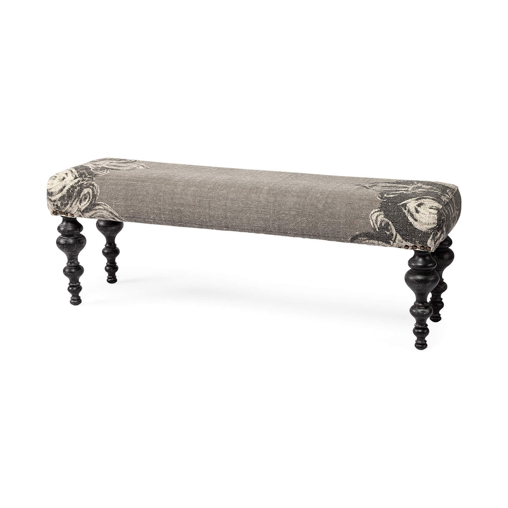 MERCANA ALHAMBRA GRAY FABRIC BENCH 67494