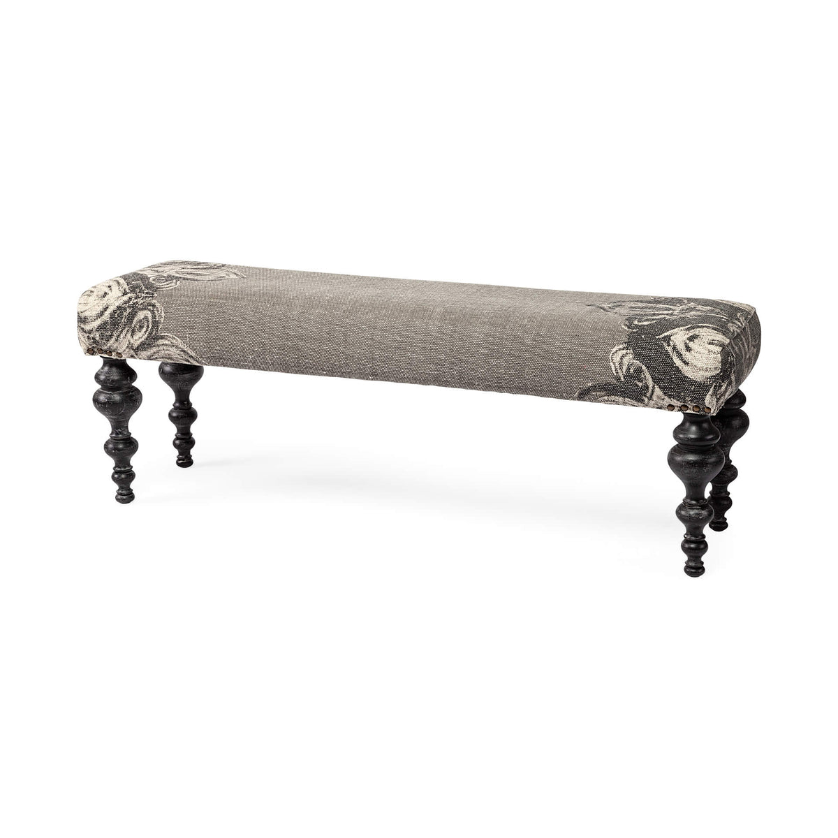 MERCANA ALHAMBRA GRAY FABRIC BENCH 67494