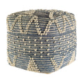 MERCANA ROFI DENIM AND CREAM SQUARE POUF 67584