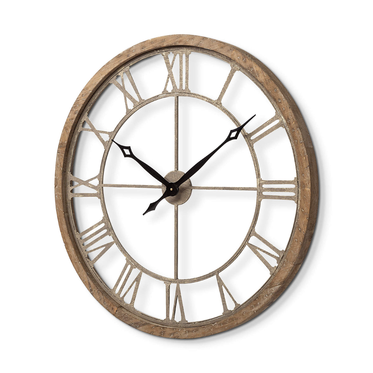 MERCANA METHING 31.5" FARMHOUSE WALL CLOCK LIGHT BROWN 63079