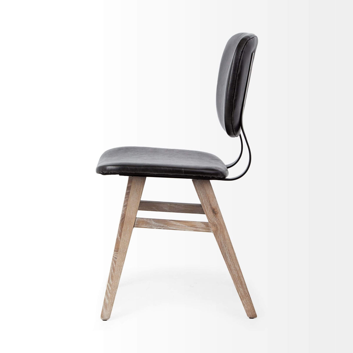 MERCANA HADEN BLACK FAUX LEATHER DINING CHAIR SET OF TWO 67517