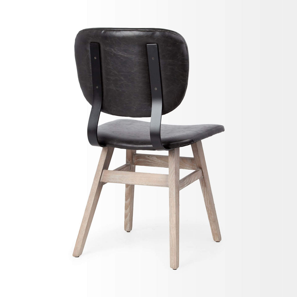 MERCANA HADEN BLACK FAUX LEATHER DINING CHAIR SET OF TWO 67517