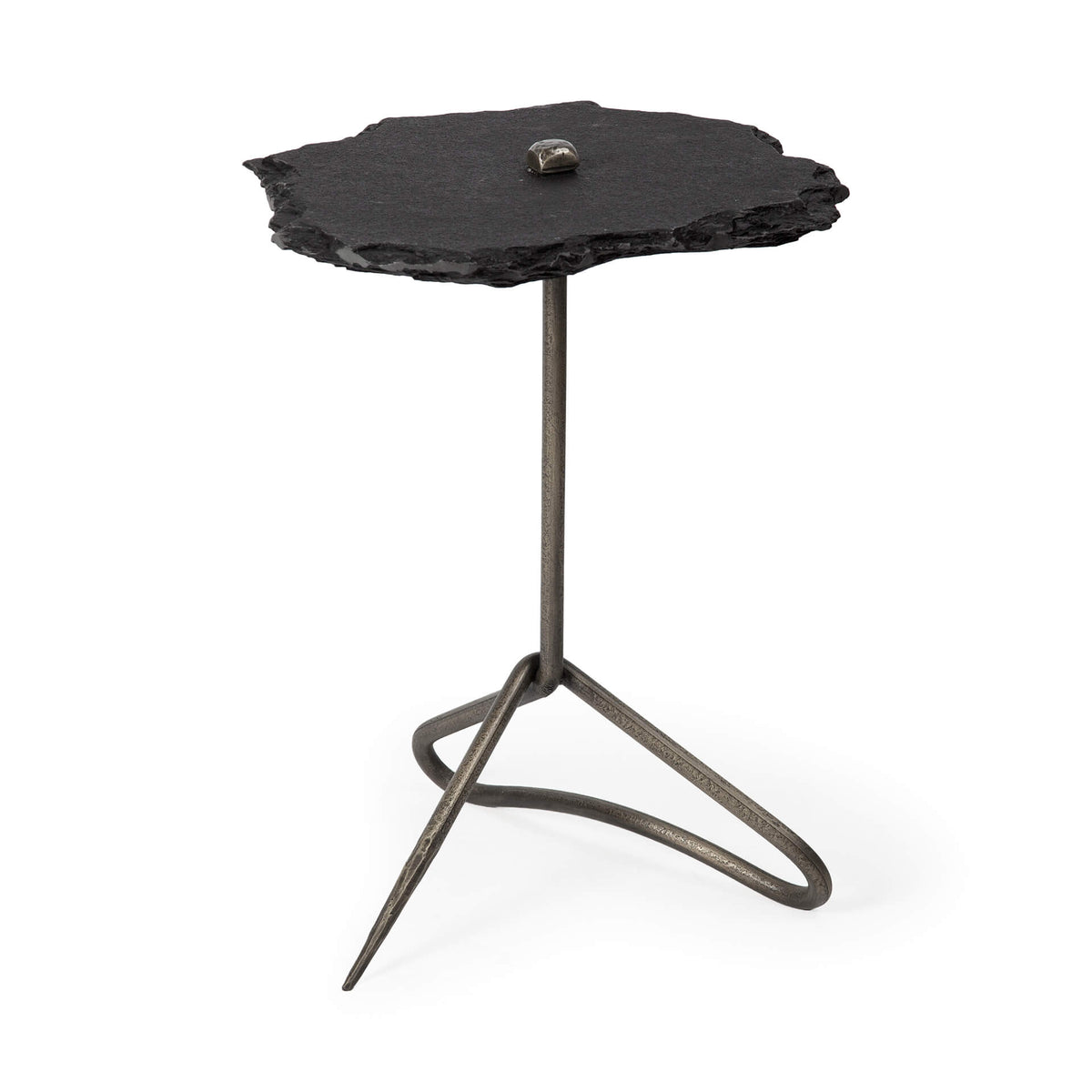 MERCANA PINERA BLACK SLATE TOP ACCENT TABLE 67803-AB