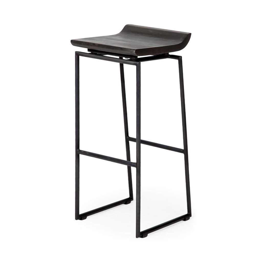 MERCANA GIVENS BAR STOOL BLACK WOOD SEAT 67853