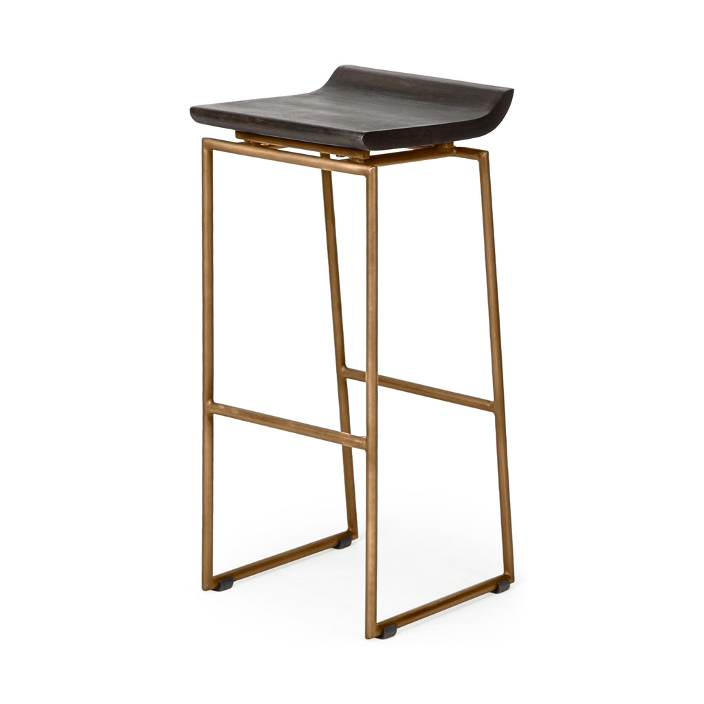 MERCANA GIVENS BAR STOOL BROWN WOOD SEAT 67991