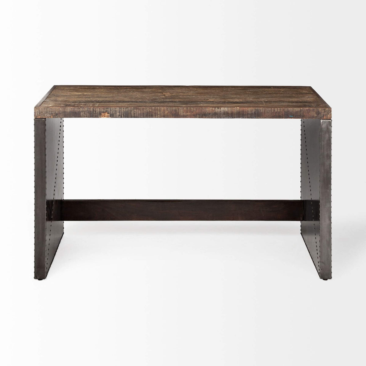 MERCANA ORWELL WOOD TOP METAL CLADDED FRAME OFFICE DESK 67899