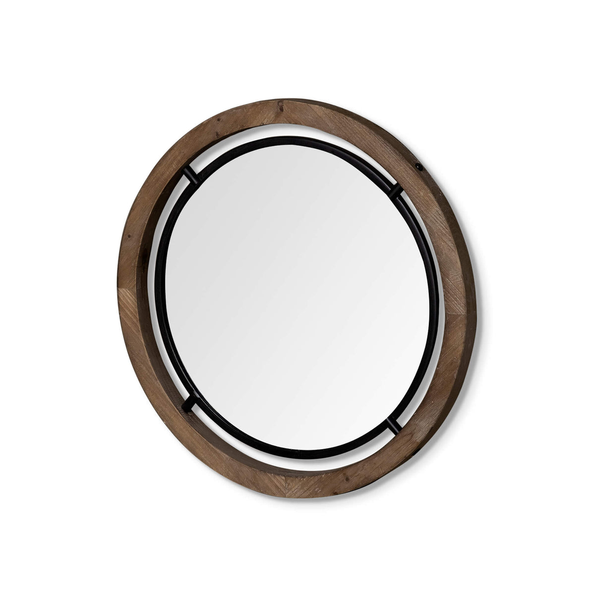 MERCANA JOSI 24" WOOD/METAL ROUND MIRROR 68003
