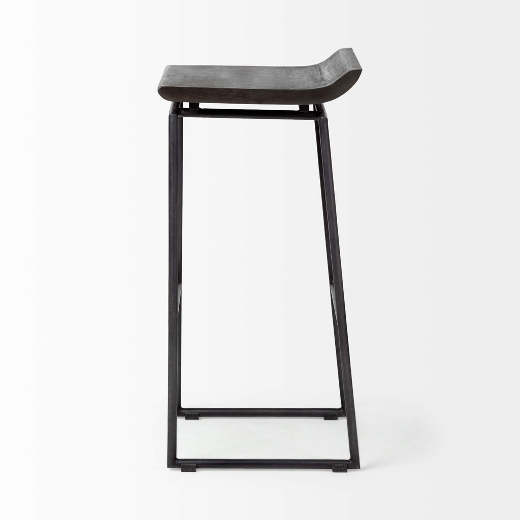 MERCANA GIVENS BAR STOOL BLACK WOOD SEAT 67853