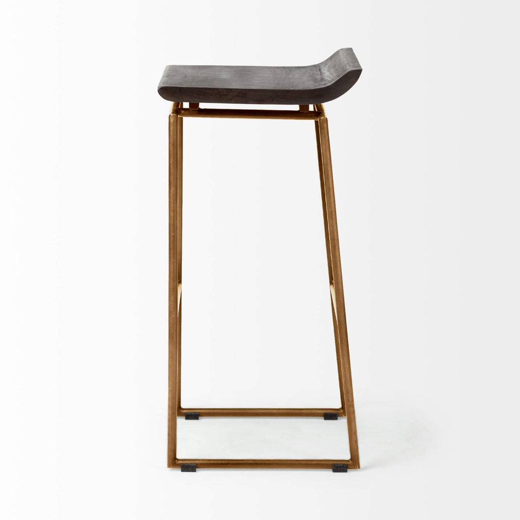MERCANA GIVENS BAR STOOL BROWN WOOD SEAT 67991