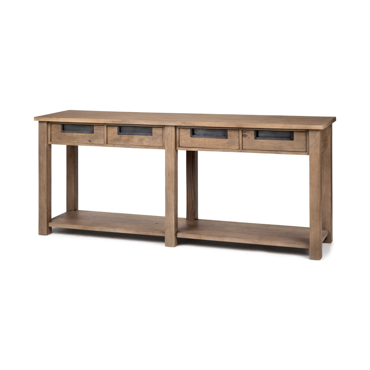 MERCANA HARRELSON BROWN WOOD 4 DRAWER CONSOLE 68205