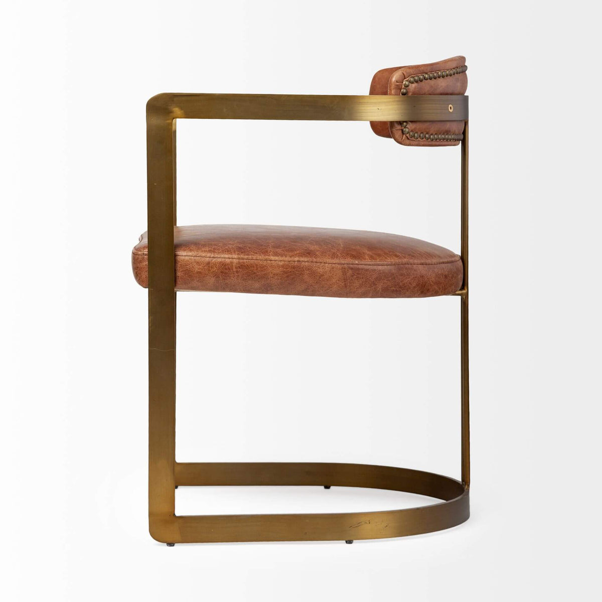MERCANA HOLLYFIELD DINING CHAIR BROWN LEATHER 50413