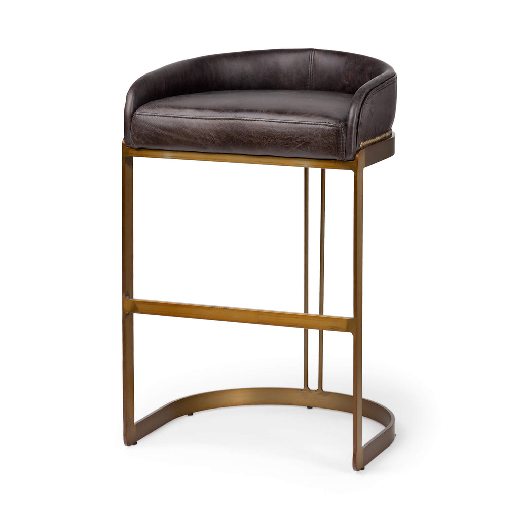 MERCANA HOLLYFIELD BAR STOOL BLACK LEATHER 67080