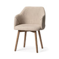 MERCANA RONALD CREAM FABRIC ARM DINING CHAIR 68319