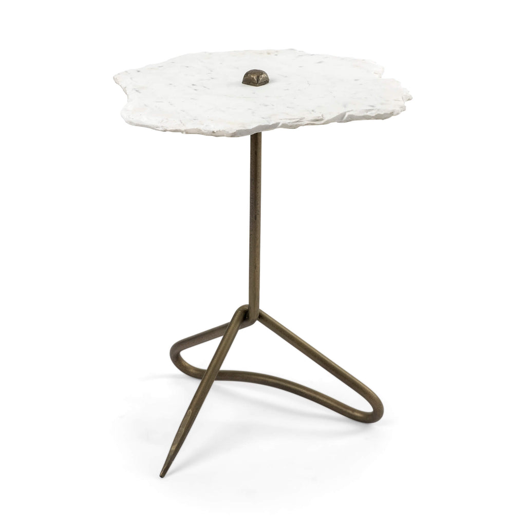 MERCANA PINERA WHITE MARBLE TOP ACCENT TABLE 68247-AB