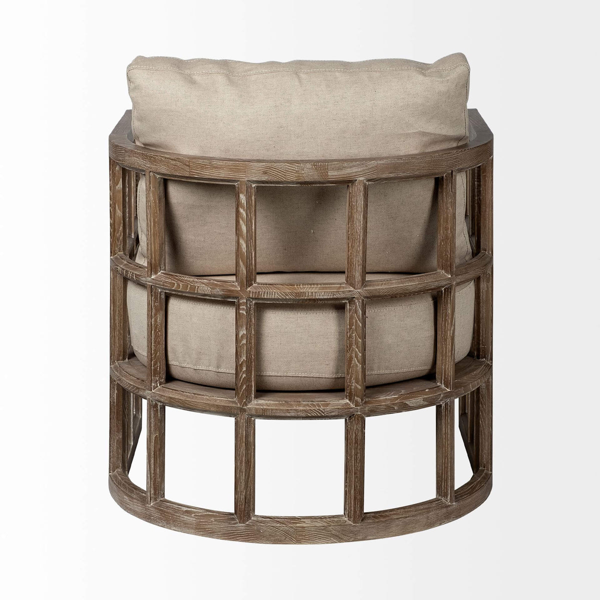 MERCANA SKYLAR DEMI-LUNE WOODEN FRAME ACCENT CHAIR 67515