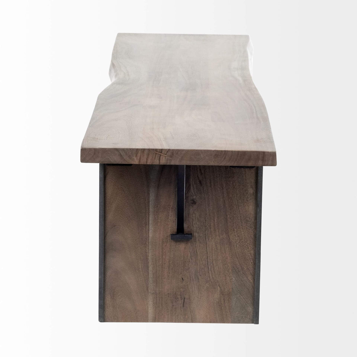MERCANA LEDGER LIVE EDGE WOODEN BROWN BENCH 68242