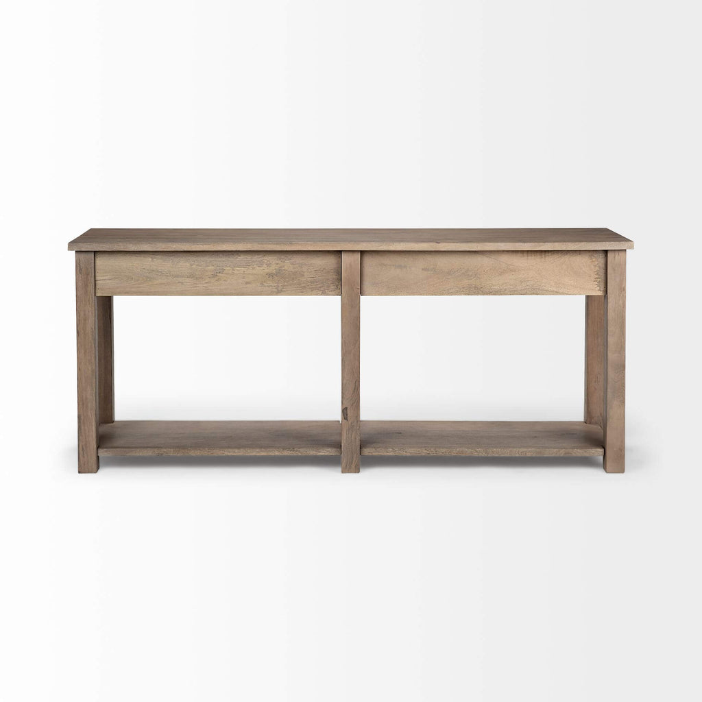 MERCANA HARRELSON BROWN WOOD 4 DRAWER CONSOLE 68205