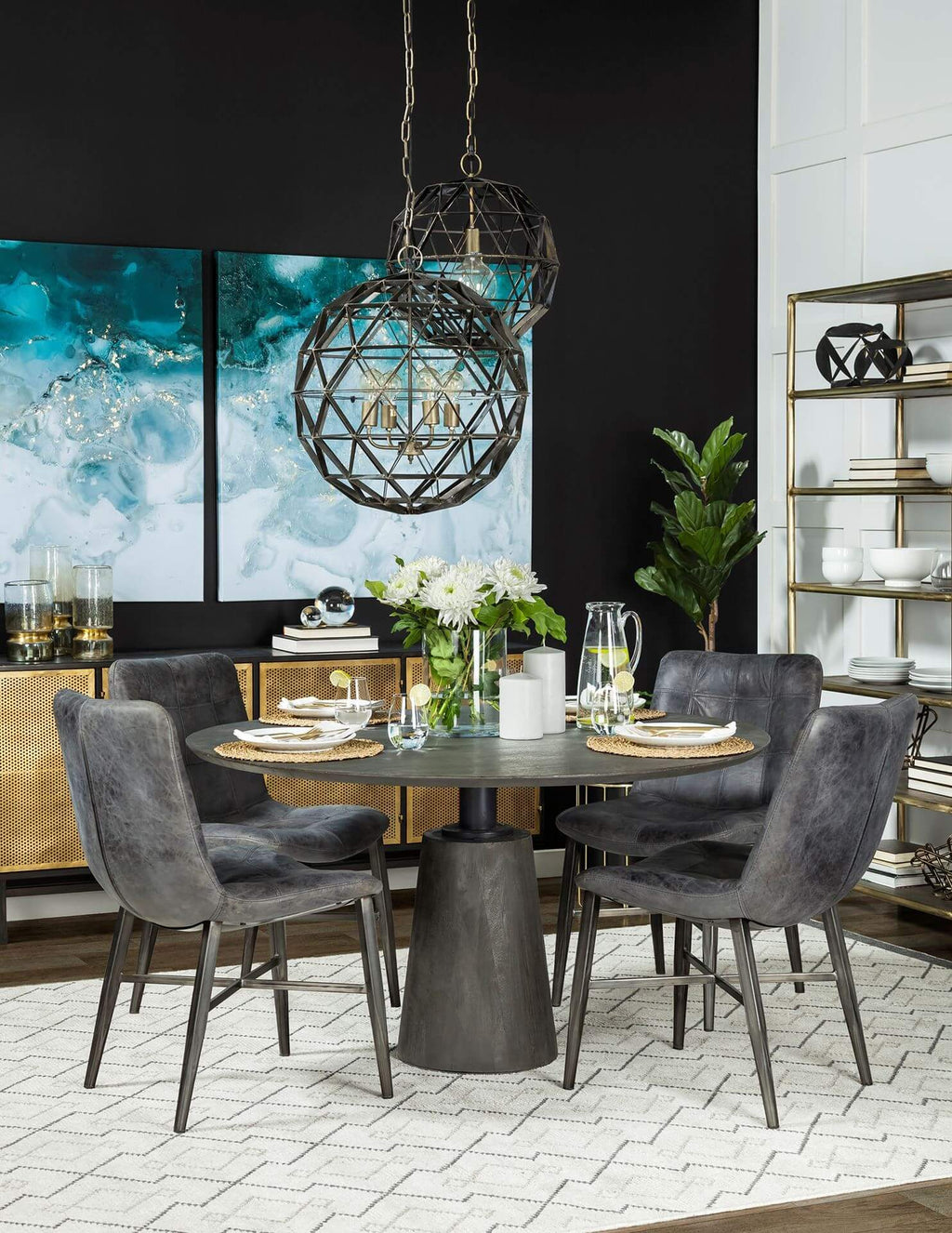 MERCANA MAXWELL 54" DARK BROWN PEDESTAL TABLE 67849-AB