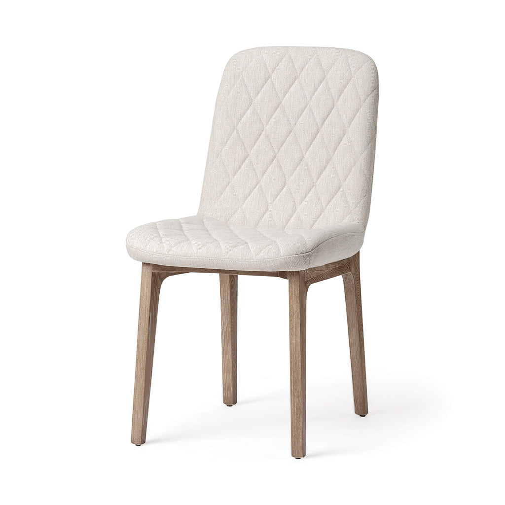 MERCANA DAVID CREAM TUFFED FABRIC DINING CHAIR SET OF TWO 68317