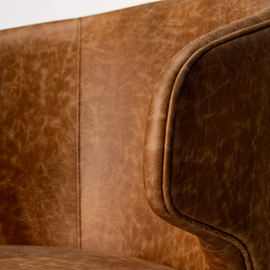 MERCANA NILES DINING CHAIR BROWN FAUX LEATHER 68323