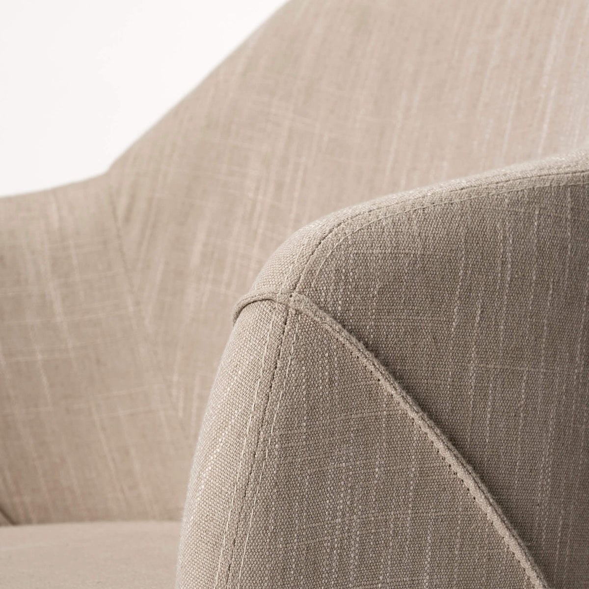 MERCANA RONALD CREAM FABRIC ARM DINING CHAIR 68319