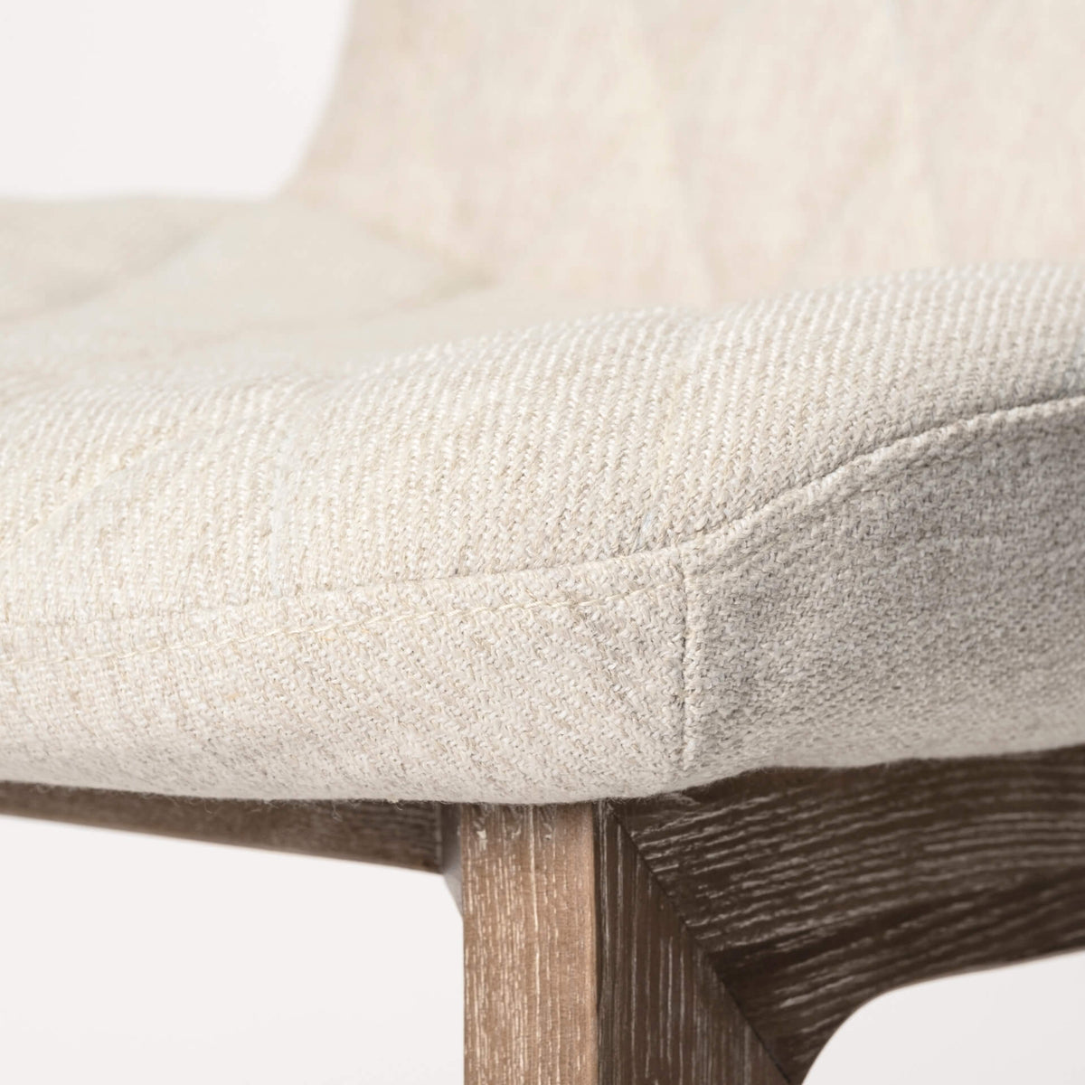 MERCANA DAVID CREAM TUFFED FABRIC DINING CHAIR SET OF TWO 68317