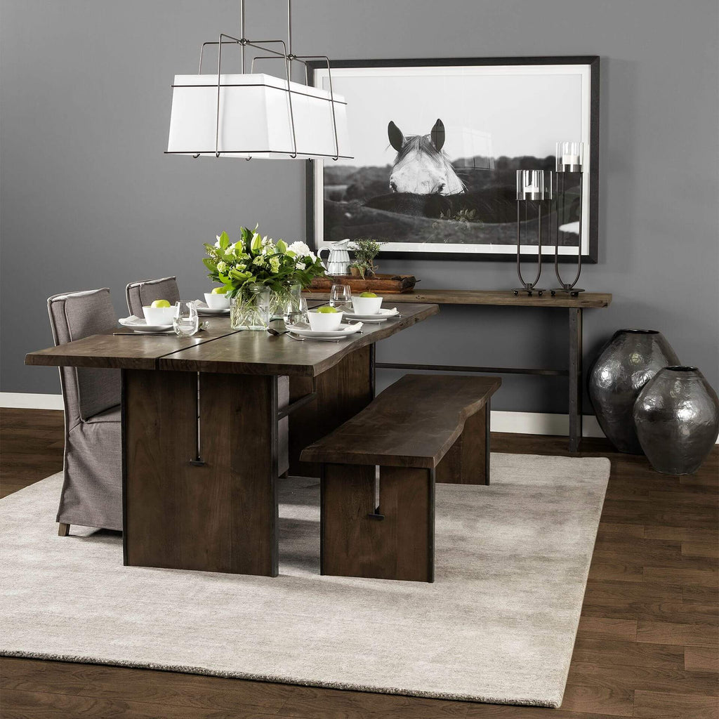MERCANA LEDGER LIVE EDGE WOODEN BROWN BENCH 68242