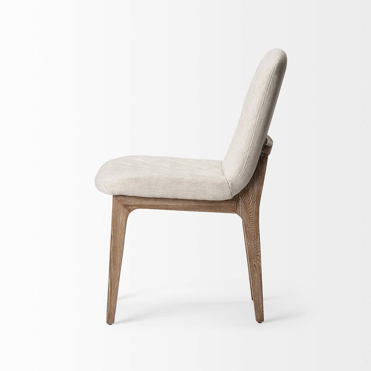 MERCANA DAVID CREAM TUFFED FABRIC DINING CHAIR SET OF TWO 68317
