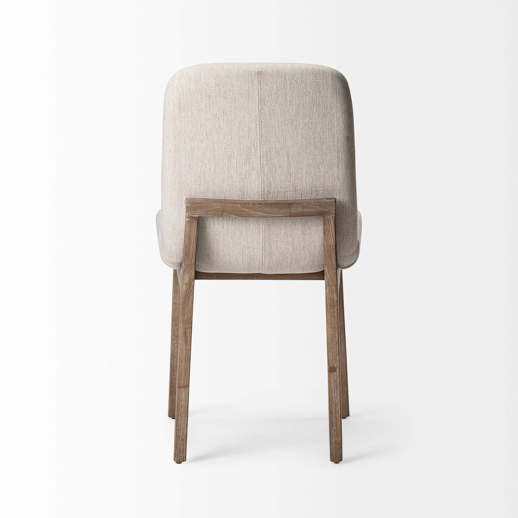 MERCANA DAVID CREAM TUFFED FABRIC DINING CHAIR SET OF TWO 68317
