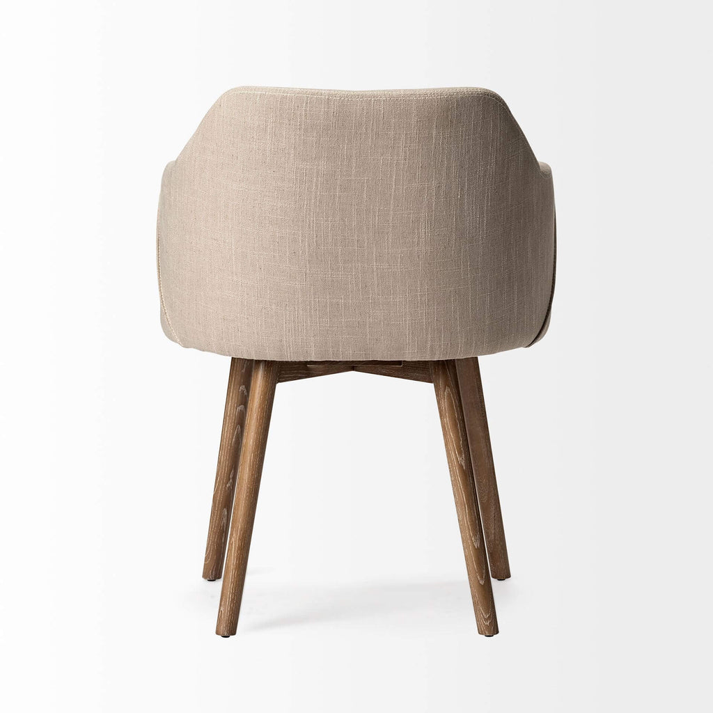 MERCANA RONALD CREAM FABRIC ARM DINING CHAIR 68319