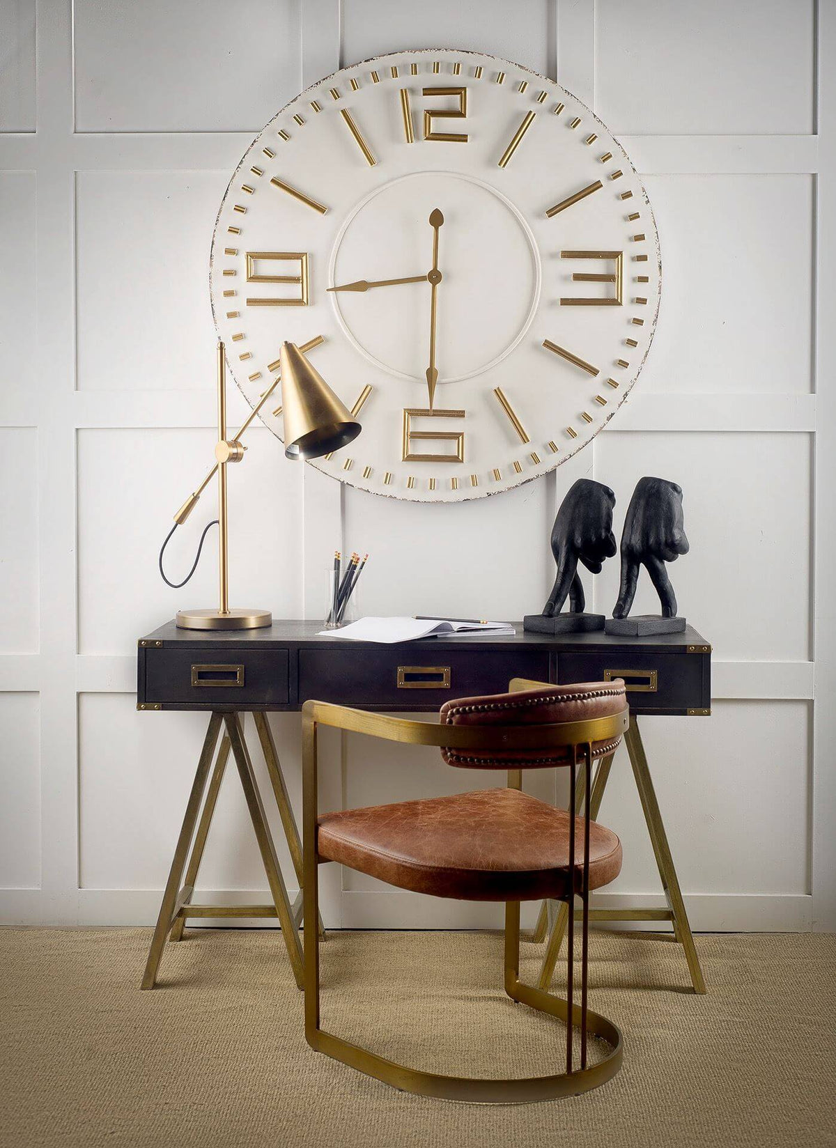 MERCANA HOLLYFIELD DINING CHAIR BROWN LEATHER 50413