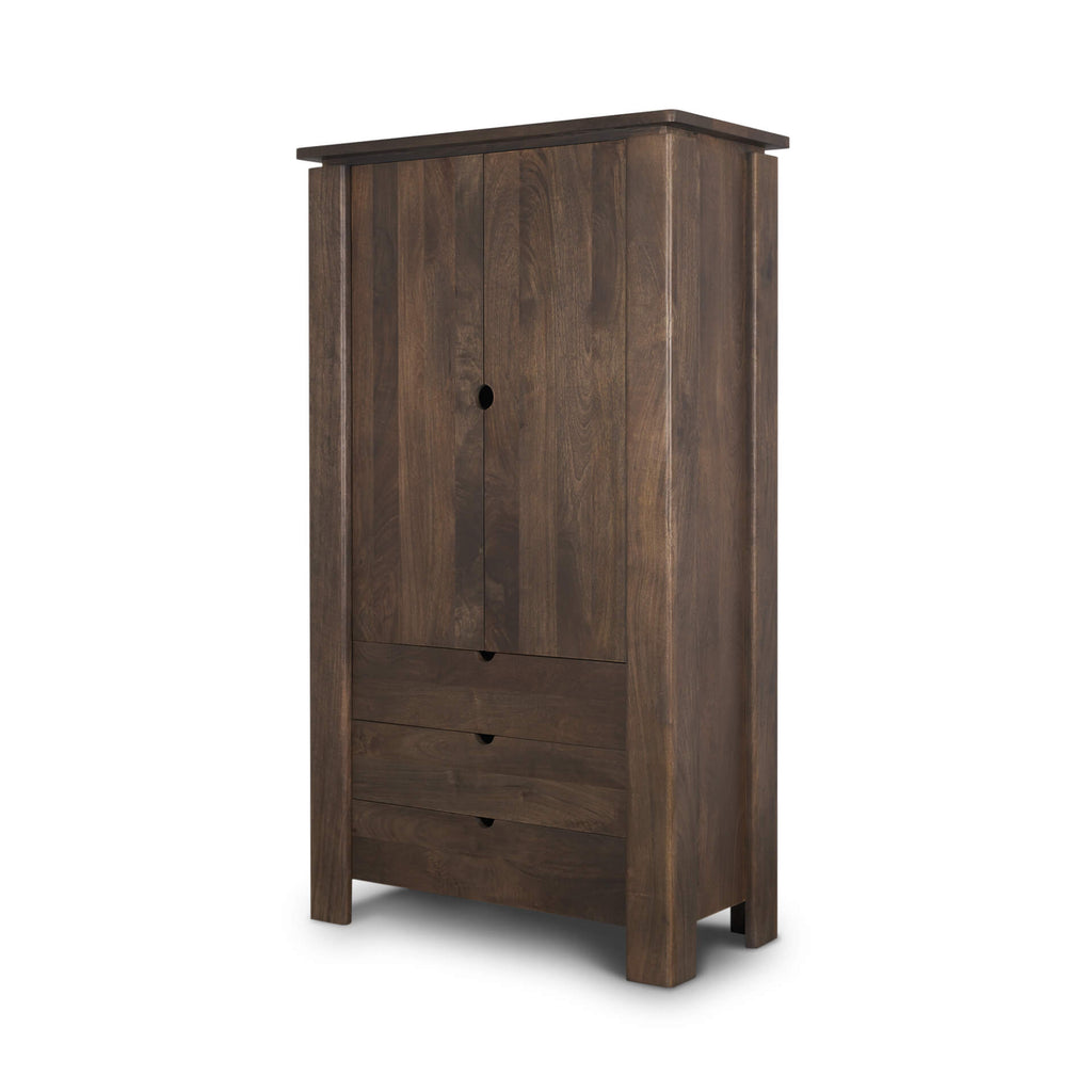 MERCANA WALLEN DARK BROWN WOOD CURIO CABINET 71008