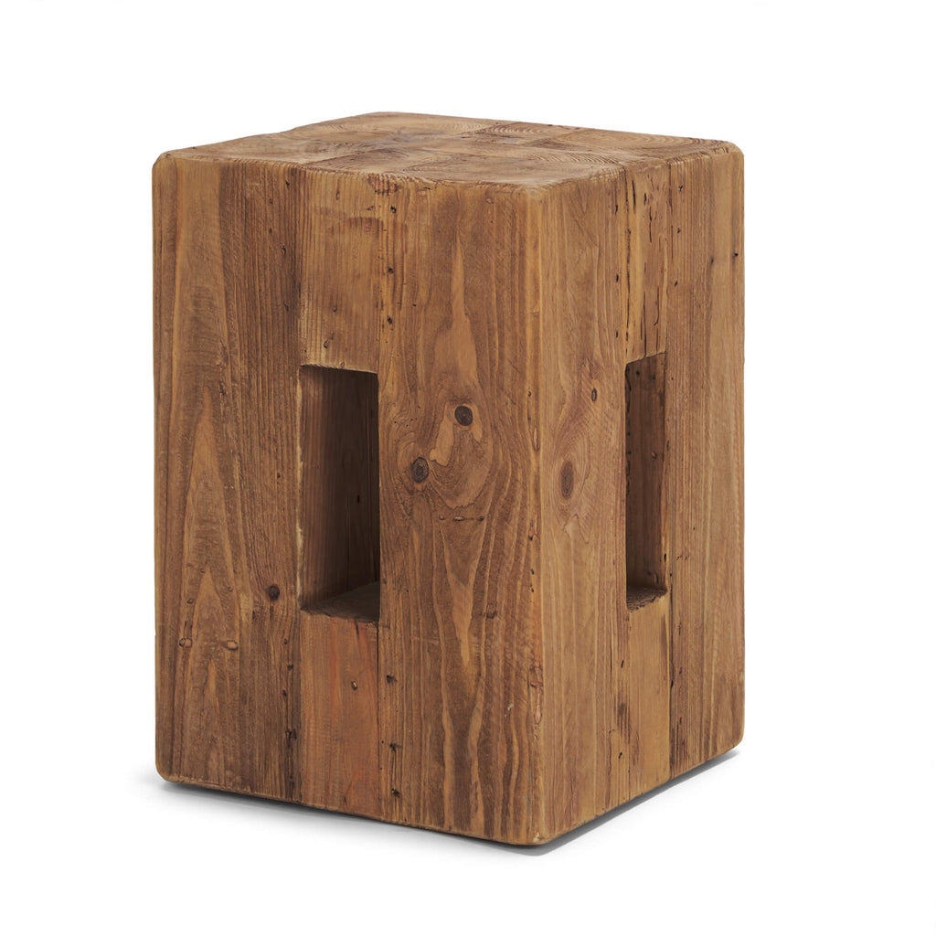 MERCANA WAYLEN WOOD BLOCK ACCENT STOOL 71020