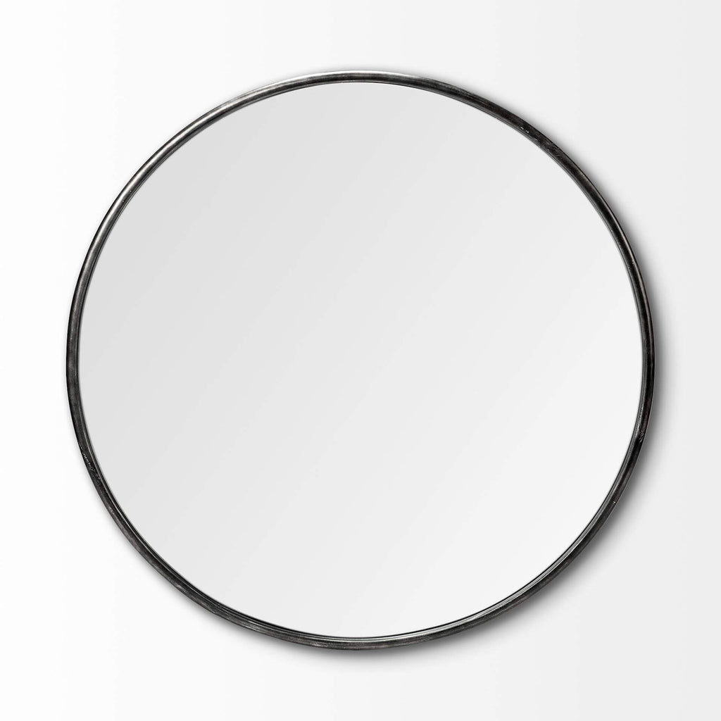 MERCANA PIPER LARGE BLACK METAL MIRROR 68248