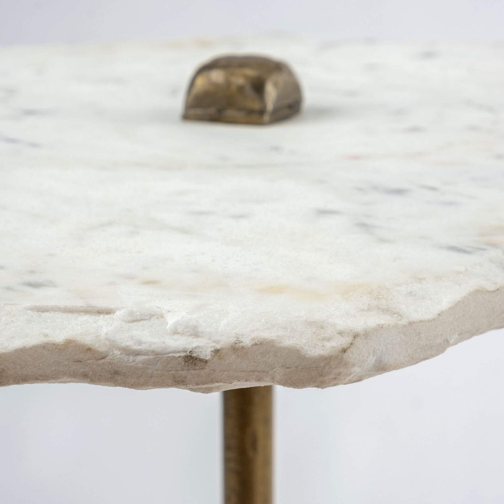 MERCANA PINERA WHITE MARBLE TOP ACCENT TABLE 68247-AB