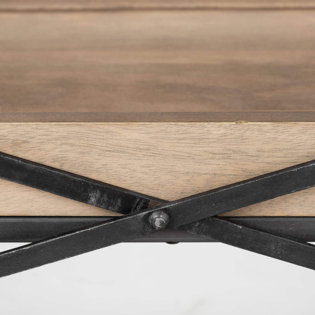 MERCANA TREY BROWN WOOD AND BLACK IRON CONSOLE 68217