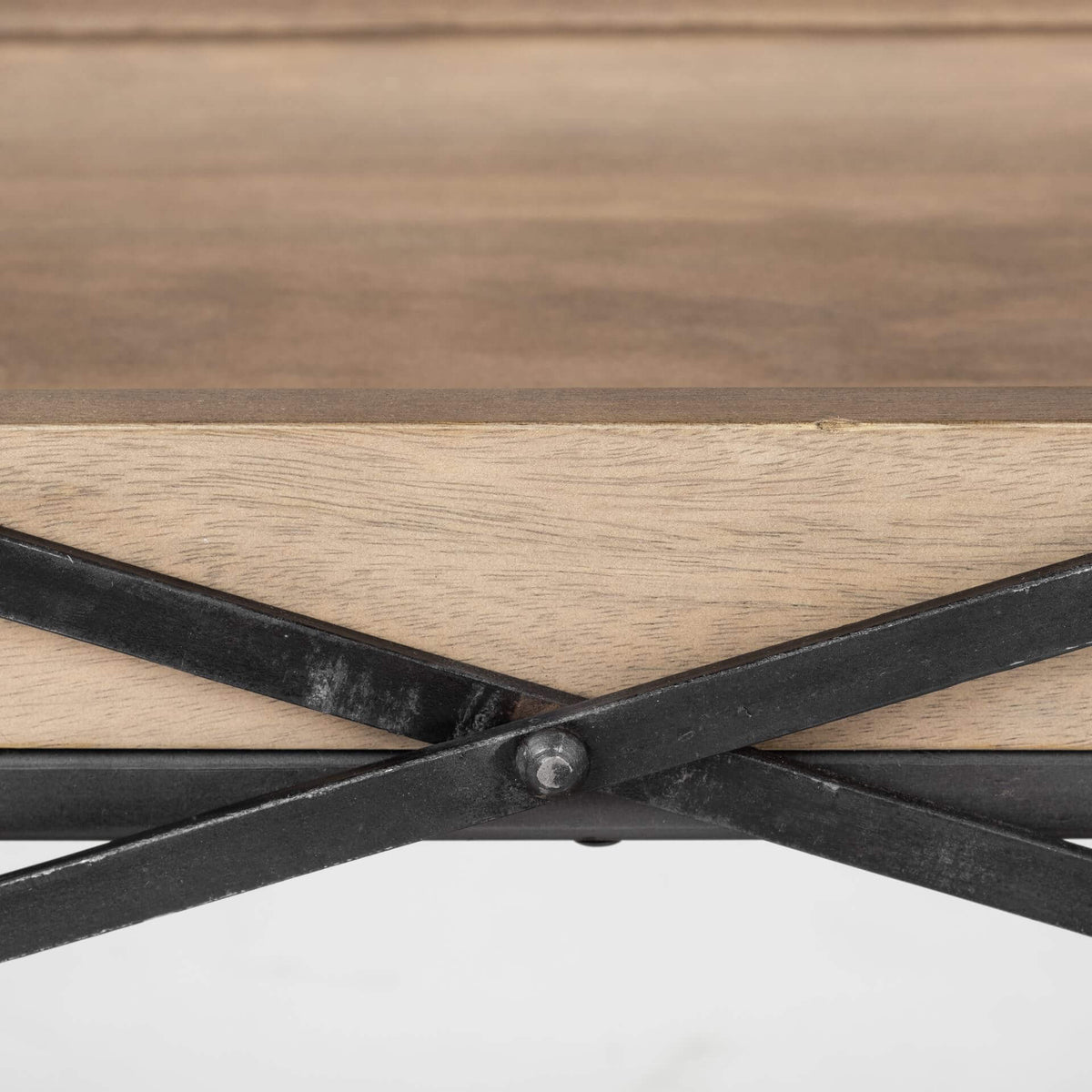 MERCANA TREY BROWN WOOD AND BLACK IRON CONSOLE 68217