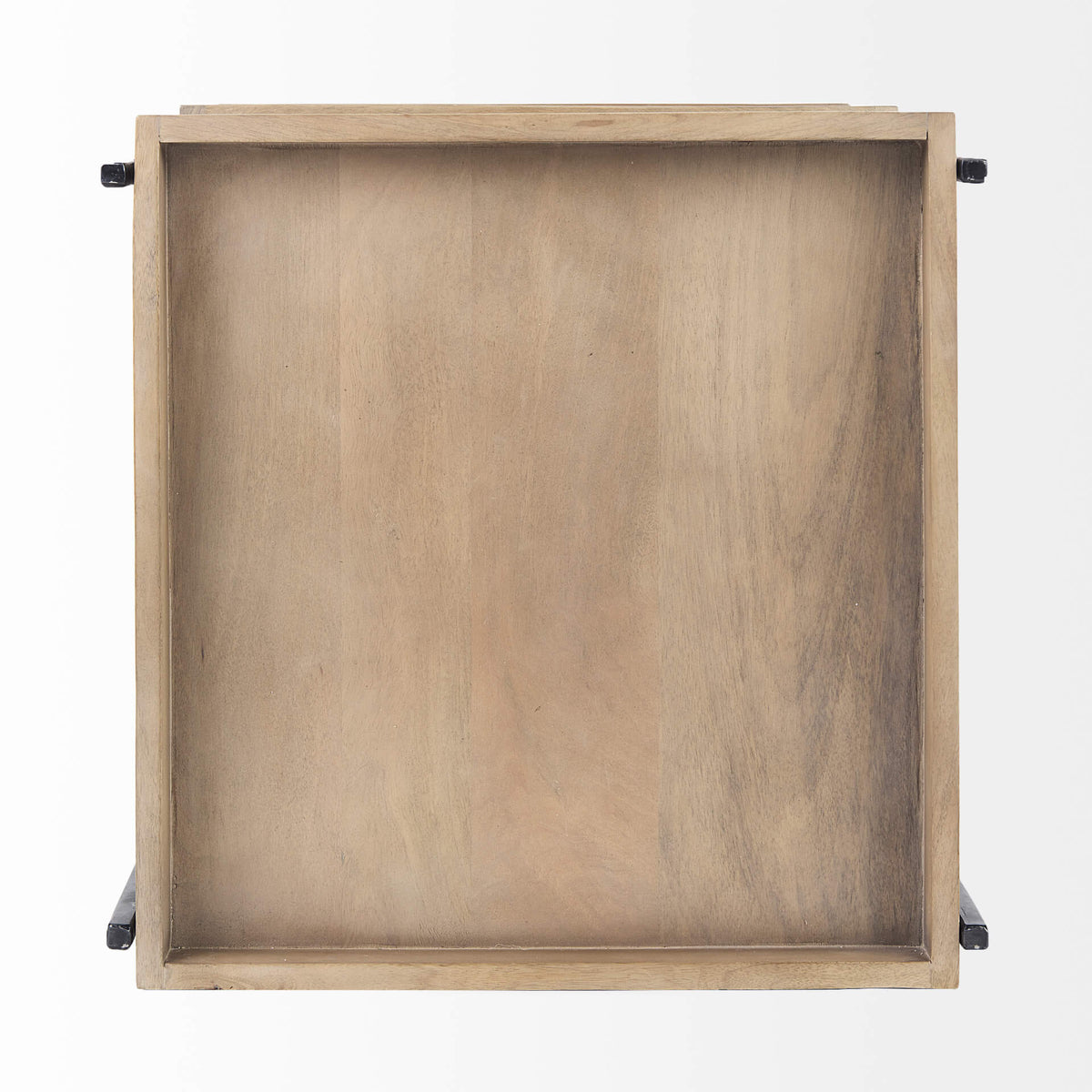 MERCANA TREY BROWN WOOD AND BLACK IRON SHELF 68485